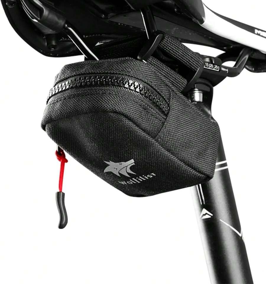 WOLFILIST - Bolsa Compacta para Sillín de Bicicleta - Se Adapta Debajo del Asiento para Fácil Almacenamiento - Pequeña y Duradera - 1 - Ver 1