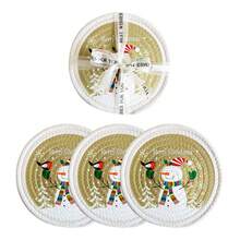 3pcs/Set Round Christmas Print Heat Insulation Pad Series, Cotton Rope Woven With Ribbon Packaging, Thick, Flexible, Multi-Purpose Insulation Pad For Cups, Bowls, Pots, Ideal For Christmas Gifts (Diameter: 7.09inch/18cm)