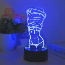 1 pezzo Luce notturna LED 3D unica e sexy di una donna, alimentata tramite USB, lampada di atmosfera RGB a 7 colori, adatta per camera da letto, scrivania, decorazione per feste, regalo ideale per compleanni, San Valentino, Natale