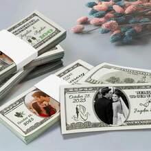 20/40/60/80/100 Stück, Spielgeld für Hochzeitsjubiläum, individualisierte Hochzeitsdollarscheine, Ihr Gesicht auf Geld, personalisierter 100-Dollar-Schein, Verlobungsparty-Spielgeld, individualisierter Dollarbetrag mit Foto, Spielgeld mit Foto, Junggesellenabschied-Spielgeld, Requisitengeld, Ewige Liebe - Grün - Übersicht 8