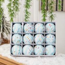 6cm/12pcs Creative Handmade Macaron Series Christmas Balls, Christmas Tree Ornaments, Christmas Decorations Home Decor Room Decor Winter