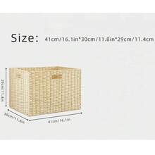 Cestas de mimbre para organizar, paquete de cestas de almacenamiento anidadas para estantes, cestas de almacenamiento de mimbre para estantes de baño, cesta de almacenamiento tejida a mano, caja de almacenamiento de unicolor, organizador para escritorio, soporte de TV, armario del dormitorio, cesta de almacenamiento de ratán tejido, caja de almacenamiento con asa - Caja organizadora de artículos varios, organizador de armario de paja - Multicolor - Ver 27