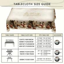 1pc Christmas & New Year Tablecloth, Featuring Santa Deer, Snowman And Christmas Tree Patterns, Suitable For Christmas Party, Round And Square Tablecloths, Kitchen Supplies, Christmas Gifts - Multicolor - View 3