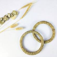 1 pieza Asa de cesta hecha a mano de cuerda de hierba, asa de cesta de almacenamiento, juguete para masticar de mascota