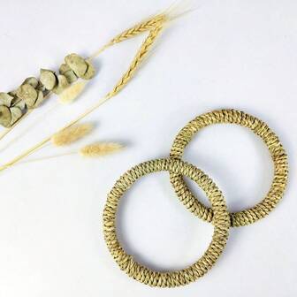 1pc Handmade Grass Rope Basket Handle, Storage Basket Handle, Pet Chew Toy