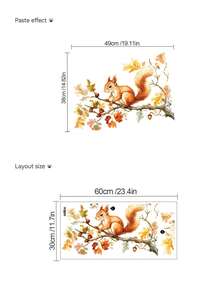 2件/1件牆貼 - [獅子、松鼠與葉子] PVC自黏可移除牆貼，適用於嬰兒房、兒童房、遊戲室或教室 - 可愛創意牆面裝飾，適用於任何空間、家居裝飾、家庭裝飾、房間裝飾、牆面裝飾、牆面藝術、房間配件、客廳裝飾、西式裝飾 - 彩色 - 查看 13