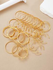 17KM 12/7/5 piezas Conjunto de brazaletes y pulseras de metal con ruedas gruesas, Conjunto de pulseras para mujeres, Joyería de pulseras apiladas para mujeres, Conjunto de brazaletes con ruedas gruesas