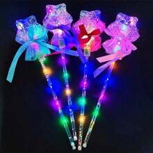 1 件发光仙女棒、闪光魔法棒、星星棒、照明泡泡球棒、万圣节服装道具