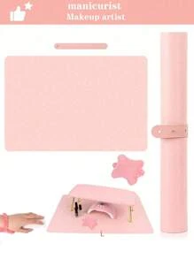 1pc Oversized Manicure Table Mat & Mouse Pad Set, PU & Washable Foldable Nail Polish Holder Wrist Rest Cushion, Suitable For Manicure , Nail Care, Nail Salon Tools, Soft Microfiber Leather Manicure Pad, Nail Desk Mat, Folding Nail Holder Pad, Suitable For Women And Girls Makeup Tools, Weddings, Parties, Birthdays, Ladies Gifts, Best Friends, Teachers, New Year, Gifts, Christmas, Halloween