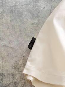 男士字母图案落肩衬衫 - 杏色 - 查看 6