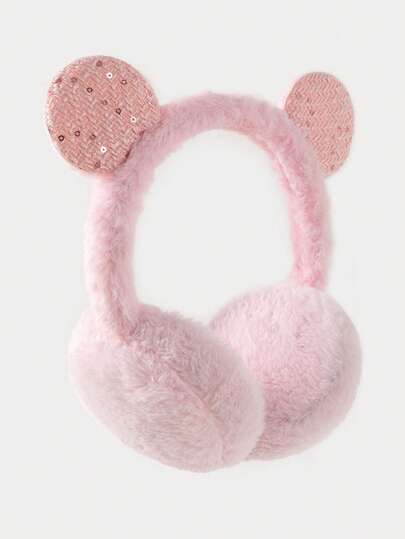 1 قطعة سماعات أذن دائرية قماشية جميلة للنساء، دافئة لتدفئة الأذن في ملابس الخريف