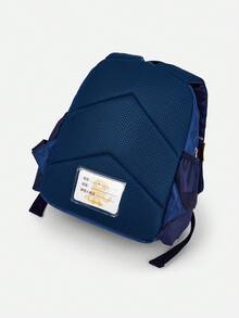 Balabala Mochila para niños con bloques de color, ligera y cómoda - tonos azul-rojo - Ver 3