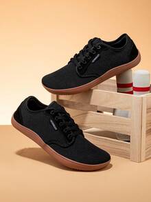 HOBIBEAR Men's Soft Sole Comfortable Wide Toe Minimalist Barefoot Shoes, Lightweight Casual Sneakers (Run Large) - Brown - View 4