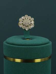 Juego de 5 piezas de accesorios nupciales de estilo real con baño de oro de 18K, con circonita cúbica blanca engastada a mano, que incluye collar, pulsera, aretes y anillo, adecuado para uso diario y bodas, regalo de aniversario de boda