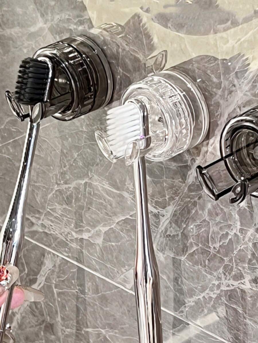 2pcs Suction Cup Electric Toothbrush Holder, Wall Mounted Toothbrush Rack, Bathroom Toothbrush & Accessories Organizer