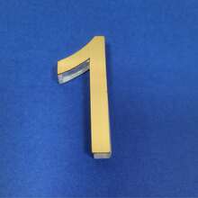 1pc Premium Brushed Metal Transparent Number Adhesive Door Plate, 75mm/2.95 Inch House Number, Suitable For Mailbox 0 To 9, DIY Wall Decor Number