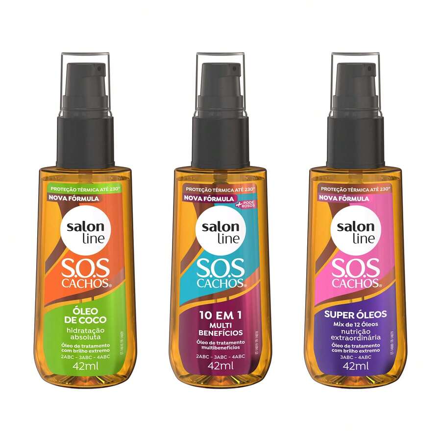 Salon Line Kit With 3 Coconut Treatment Oils, Super Oils And Multi-Benefits - Óxido marrón - Ver 1