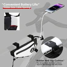 Rhinowalk Bolsa para cuadro de bicicleta, bolsa de tubos, bolsa triangular, bolsa para manillar, accesorios para bicicleta - blanco - Ver 12