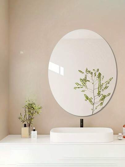 Acrylic Oval Mirror For Bathrooms, Washbasins, And Wall-Mounted Self-Adhesive Flexible Mirrors In Irregular Shapes With A Hole-Free Design. Available In Three Sizes For Living Rooms, Bedrooms, Dressing Tables, And Wall-Mounted Mirror Stickers. (Please Note That Images May Differ Slightly From The Actual Product, Though This Does Not Affect Normal Usage.)