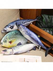 40/60 cm realistyczne pluszowe zabawki w kształcie ryb, zwierzęta z miękkim wypełnieniem, pluszowe poduszki z rybami oceanicznymi i słodkowodnymi, łosoś/saury/tuńczyk/granik/pomfret/głowogon wężogłowy itp., kreatywne zabawki dla kotów i psów, specjalne dekoracje do pokoju, prezenty urodzinowe dla dzieci, prezenty na Halloween, prezenty świąteczne, prezenty noworoczne, prezenty na Święto Dziękczynienia, prezenty na Walentynki.