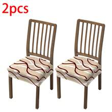 1/2/4/6pcs Printed Stretch Removable & Washable Dining Chair Seat Covers Room Decor Home Decor