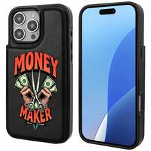 Teléfono dinero moda cuero 16 15 14 13 11 12 Pro Plus Flip Cover con ranura para tarjeta usuarios de negocios de alta gama cuero negro - Negro - Ver 6