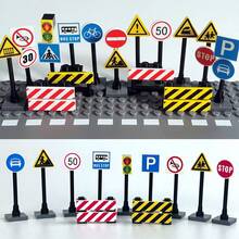 Traffic Road Sign Light MOC Building Blocks Mini City Street View Accessories Road Sign Barrier Speed Limit Indicator Warning Building Traffic Lights Model Kit Parts, DIY Construction Set - Multicolor - View 8