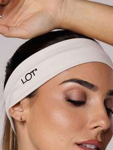 LOT FITNESS Beige Sand Elastic Headband Sports Gym Polyamide Duo Collection - Beis - Ver 2