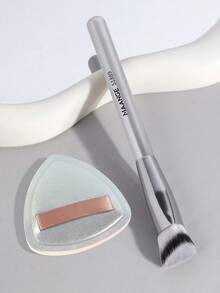 MAANGE 1pc/2pcs/3pcs/4pcs Triangle Brush, Protable Smudge Cosmetic Brush Makeup Brush With Foundation Brush Blush Brush Loose Powder Brush Contour Brush Highlighter Brush Makeup Tools Gift For Women & Girl Travel Makeup Brush 