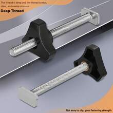 M8T T-Track Woodworking Tool Set With Adjustable Plastic Knob Nuts And Metal Bolts - Black - View 5