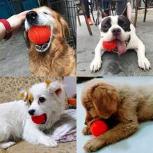 5/6/7cm Solid Rubber Ball Pet Interactive Training Toy Dog Chew Playing Bite Ball With Carrier Rope - Multicolor - View 7