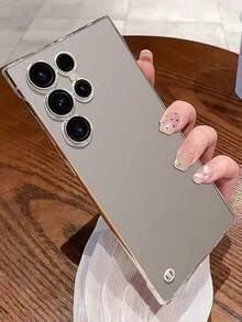 豪华电镀无框手机壳适用于三星 Galaxy S25 S24 Ultra S23 S22 超薄透明相机镜头保护防震盖 - 無色 - 查看 3