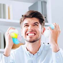 1/2/4pcs Dumpling Shaped Squeeze Toy, Dumpling Stress Ball, Steamed Bun Shaped Squeeze Toy, Adult Gift - Pink - View 4