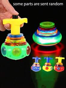 1个趣味LED闪光音乐旋转陀螺，带闪光旋转灯。音乐旋转玩具，升级版发光玩具，适合儿童，黑暗派对用品，生日礼物（颜色随机），互动讲故事和音乐装置，圣诞节小礼物 - 彩色 - 查看 4