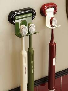 1pc Household Mirror Cabinet Toothbrush Storage Rack, Wall Mounted Non Perforated Toothbrush Storage Rack, Magnetic Suction Antique Style Hanging Rack. Bathroom Storage And Organization. Home And Daily Necessities - Multicolor - View 6