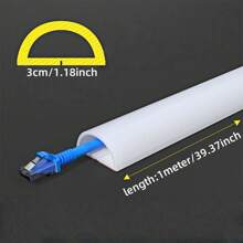 1 Roll 3cm/1.18in Self-Adhesive PVC Cable Protector - Self-Stick Flexible Concealer, Home Wall-Mounted TV Cable Duct Organizer