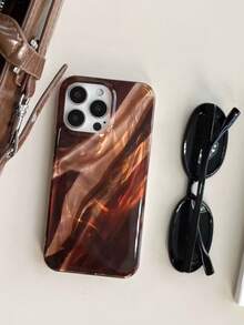 Ốp lưng điện thoại họa tiết lá nhôm hình mai rùa đen nâu cổ điển tương thích với iPhone 16 Pro Max, Apple 15, Ốp lưng mềm cho iPhone 14, 12 Pro, 13 Pro Max, Ốp lưng bảo vệ chống rơi dành cho nữ. Màu sắc có thể hơi khác nhau tùy theo góc nhìn màn hình. - Rỉ Nâu - Xem 3