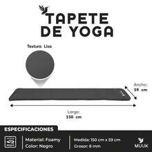 MUUK FITNESS Tapete de Yoga Foamy Antideslizante 150 x 59 cm | Esterilla Ligera de 8 mm con Correa de Transporte| Almohadilla para Rodillas y Codos | Material EVA Resistente, Ligero y Cómodo | Ideal para Ejercicio en Casa, Gimnasio, Parque, Viajes, Meditación y Estiramientos