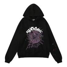 Sweatshirt Spider Web Print Hooded Pullover Sweatshirt Casual Loose New Style - 藏青色2 - 查看 6