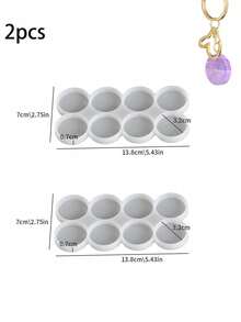 1pc 8 Cavities Round Resin Jewelry Casting Molds Clear Flat Round Resin Pendant Silicone Molds With Hanging Hole For Resin Epoxy UV Resin Soap DIY Craft