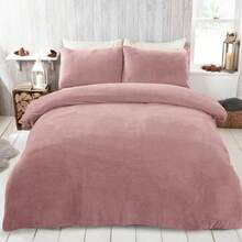 OHS Teddy Fleece Bedding Set Thermal Warm Soft Cosy Plush Plump Bedding Set - CHOCOLATE - View 3