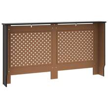 vidaXL Radiator Cover  59.8"X7.5"X32.1" MDF - Black - View 5