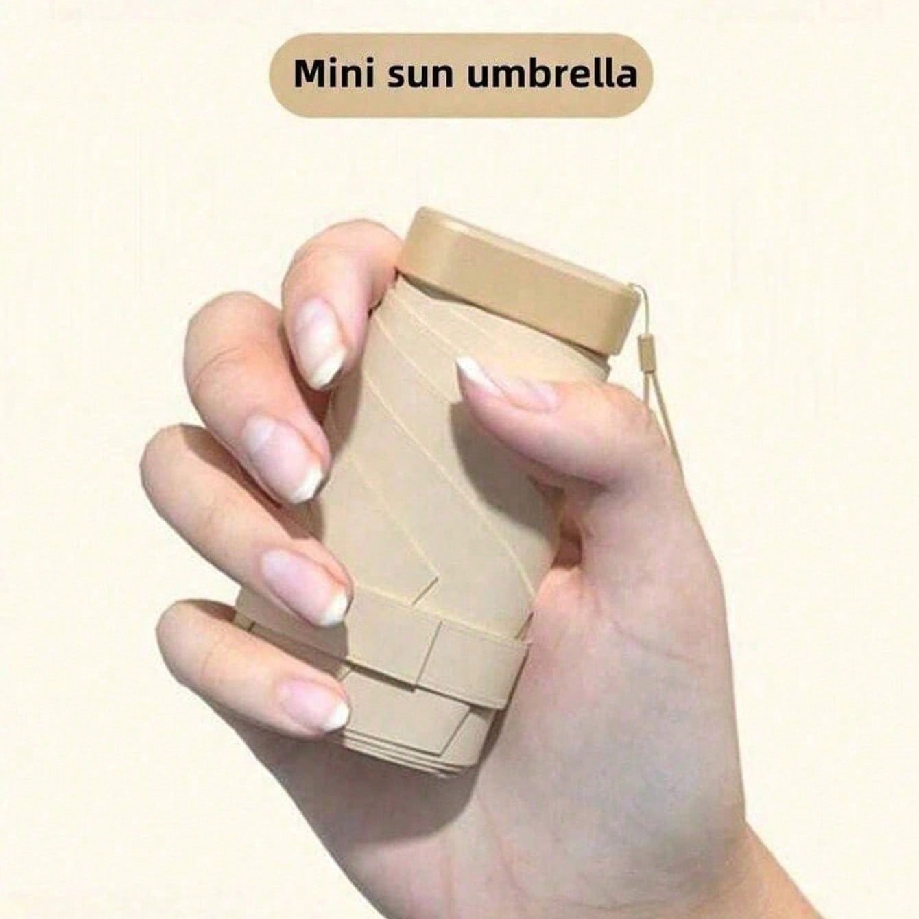 Mini Folding Umbrella, Pocket-Sized Waterproof Portable Travel Umbrella, Women's Sun Protection UV Blocking Parasol, Dual Use Sunshade And Rainwear, 5-Fold Ultra-Light Compact, Mini Travel Umbrella, Windproof Sun Protection, 99% UV Protection, Unisex (Requires Firm Stretching When First Opened)