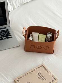 毛毡收纳箱，专为整理爱好者打造，熊主题桌面收纳盒，带多个隔层。让您的工作空间和生活区域保持整洁，非常适合收纳工艺品、科技配件等。极简主义家居装饰的必备之选 - 彩色 - 查看 6