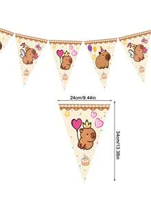 10 PCS Capybara Birthday Party Decorations, Capybara Themed Party Tableware, Including 7 "/9" Plates, 9 OZ Cups, Napkins, Suitable For Birthday Parties, Friends Dinner, Barbecue, Outdoor Picnic,Shower - Multicolor - View 7