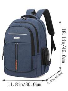 Mochila de grande capacidade para homens, para lazer, viagens e uso de computador. Adequada para estudantes do ensino médio, faculdade e universidade. - Multicolorido - Visão 7