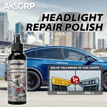 AKSGRP Kit de restauración de faros de coche - Salvador de renovación de faros, líquido potente de restauración de faros que elimina la capa de oxidación para restaurar la transparencia para una conducción nocturna talla grande segura