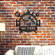1pc Customized Metal Barbecue Nameplate, Personalized Outdoor Grill Decor Plate, Engraved Plaque For Grandpa Gift, Custom Metal Wall Art For Backyard - Black - View 4