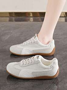 Women's Casual Sneakers, 2025 New Soft And Comfortable Flat Women's Shoes, Color Matching, Fashion Versatile Outdoor Comfortable Women's Training Shoes, Low-Top Round Toe Lace-Up Outdoor Comfortable Women's Low-Top Shoes, Outdoor Street Style Travel Holiday Women's Shoes