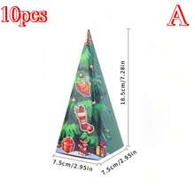 Christmas Candy Boxes Triangle Christmas Packing Box Christmas Tree Card Signs Mini Goodies Treat Box For Xmas Gift Packaging Christmas Party Favors Supplies Christmas Tree Candy Packaging Box, Gift Box, Paper Triangular Box, Christmas Gift Box, Candy Box - Multicolor - View 11